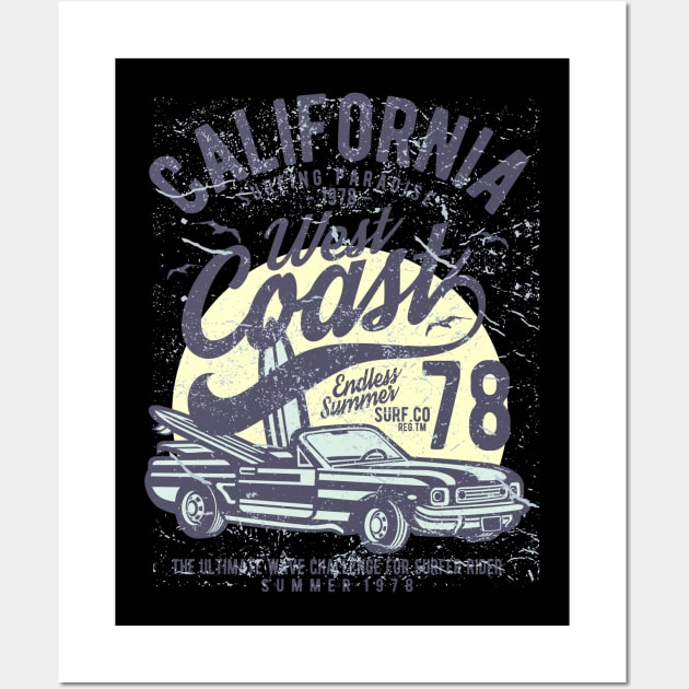 CALIFORNIA, WEST COAST Wall Art by BlackSideDesign